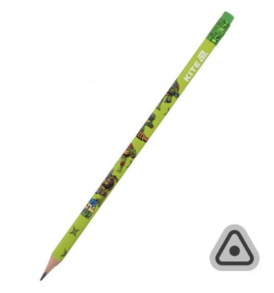 Карандаш графитный трехгранный с резинкой Kite Ninja Turtles NT25-046