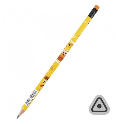 Карандаш графитный трехгранный с резинкой Kite Garfield GF25-046