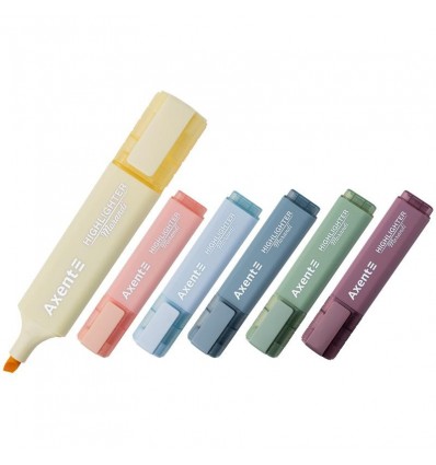 Маркер Axent Highlighter 2537-50-A, 1-5 мм, клиновидный, ассорти, morandi