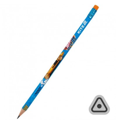 Олівець графітний тригранний з гумкою Kite Hot Wheels HW25-046