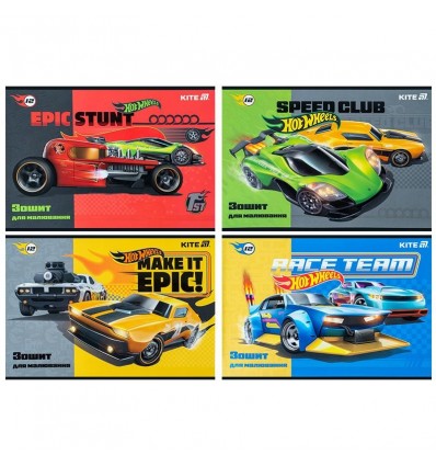 Тетрадь для рисования Kite Hot Wheels HW25-241, 12 листов