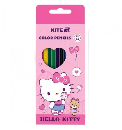 Олівці кольорові двосторонні Kite Hello Kitty HK25-054-1, 12 штук/24 кольори