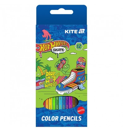 Олівці кольорові Kite Hot Wheels HW25-051-2, 12 шт