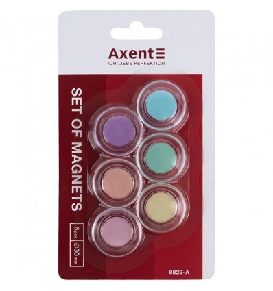 Набір магнітів Axent Pastelini 9829-А 30 мм, 6 штук