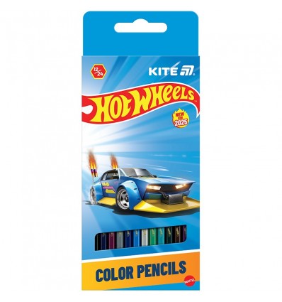 Олівці кольорові двосторонні Kite Hot Wheels HW25-054, 12 штук/24 кольори