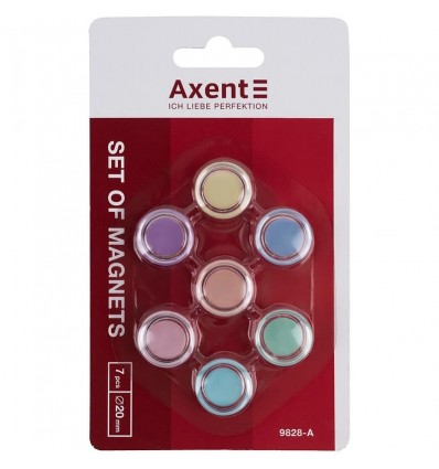 Набір магнітів Axent Pastelini 9828-А 20 мм, 7 штук