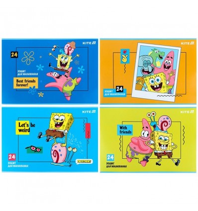 Зошит для малювання Kite SpongeBob SquarePants SB25-242, 24 аркуші