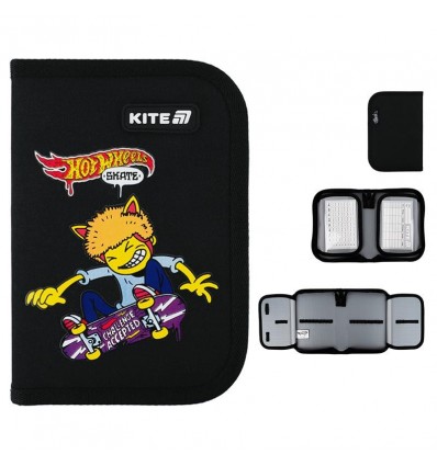 Пенал без наповнення Kite Hot Wheels HW25-622-1, 1 відділення, 2 відвороти
