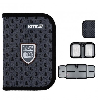 Пенал без наповнення Kite College Line Boy K25-622-2, 1 відділення, 2 відвороти