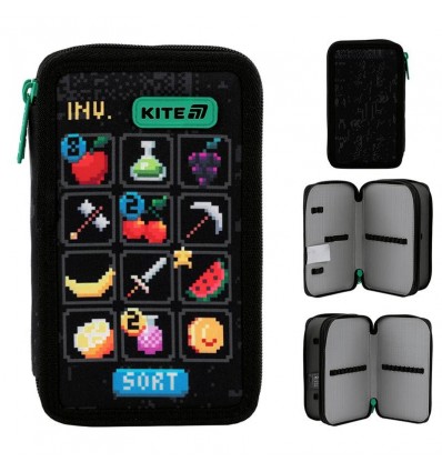 Пенал без наповнення Kite Pixel Game K25-623-2, 2 відділення