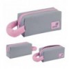 Пенал Kite K25-2703-2 серо-розовый