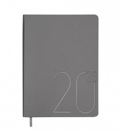 Ежедневник датированный 2026 STEEL BM.2127-24, A5, серебро, искусственная кожа