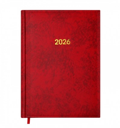 Ежедневник датированный 2026 BASE BM.2108-05, L2U, A5, красный, бумвинил/поролон