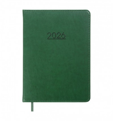 Щоденник датований 2026 PRIME, A5, зелений, штучна шкіра/поролон ( BM.2196-04 )