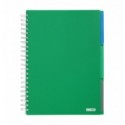 Тетрадь на пружине BRIGHT BM.24345912-04, А4, 120 л, клетка, 3 разделителя, зеленый