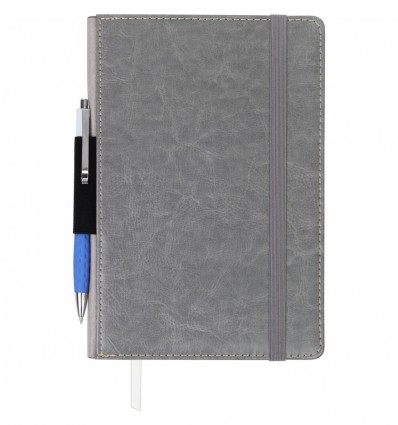 Блокнот деловой CODE BM.295215-09, L2U, А5, 96 л., линия, серый, иск.кожа