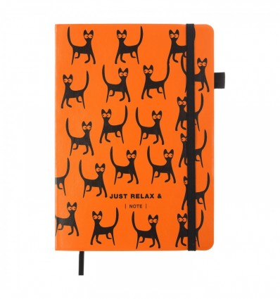 Блокнот деловой RELAX BM.295001-11, А5, 96л, чистый, искусственная кожа, оранжевый