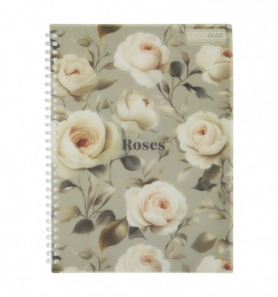 Зошит для записів ARABESKI BM.2586-20, B5, 80 арк., клітинка, пластикова обкладинка, світло-сірий