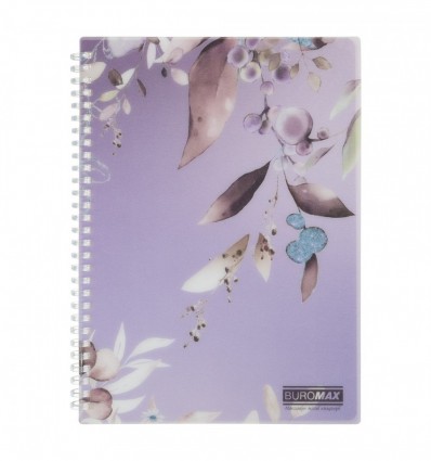 Зошит для записів ARABESKI BM.2586-48, B5, 80 арк., клітинка, пластикова обкладинка, сливовий