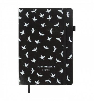 Блокнот діловий RELAX BM.295101-01, А5, 96 арк., клітинка, чорний, шт.шкіра