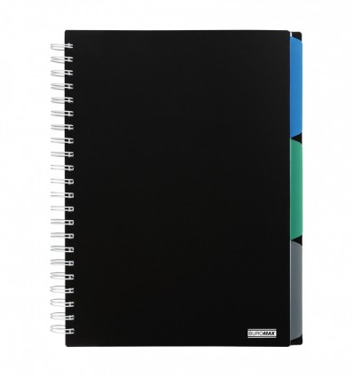 Тетрадь на пружине CLASSIC BM.24345911-01, А4, 120 л, клетка, 3 разделителя, черный