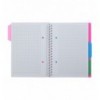 Тетрадь на пружине BRIGHT BM.24365912-10, В6, 100 л, клетка, пластиковая обложка, розовая