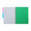 Тетрадь на пружине BRIGHT BM.24365912-04, В6, 100 л, клетка, пластиковая обложка, зеленый