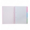Тетрадь на пружине BRIGHT BM.24345912-10, А4, 120 л, клетка, 3 разделителя, розовая