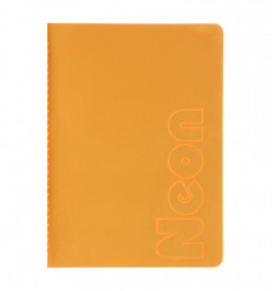 Книга записная NEON BM.24822180-11, А5, 80 листов, клетка, сшитая обложка PVC, оранжевая
