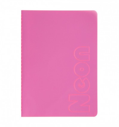 Книга записна NEON BM.24822180-10, А5, 80 аркушів, клітинка, зшита обкладинка PVC, рожева