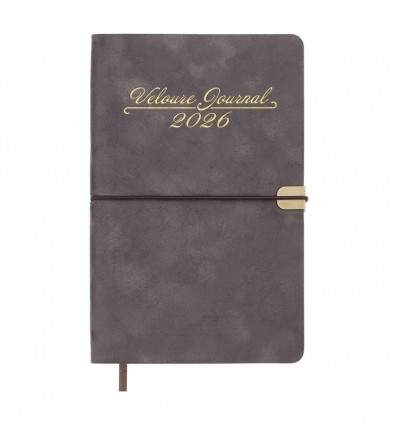 Щотижневик датов. 2026 VELOUR BM.2710-09, A5, сірий, штуч.шкіра