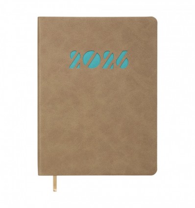 Дневник датов. 2026 INVISIBLE BM.21154-28, A5, бежевый, иск.кожа