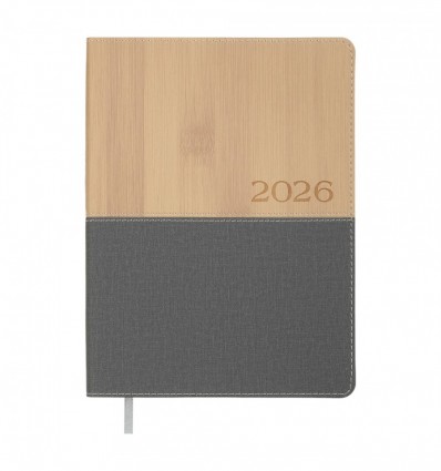 Дневник датов. 2026 CORAL BM.21155-09, A5, серый, иск.кожа