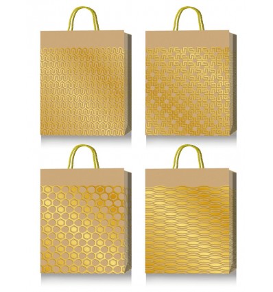 Пакет паперовий подарунковий, L:31х42х12см, тиснення фольгою BM.200048