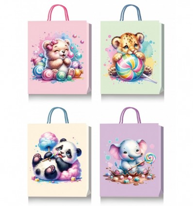 Пакет паперовий подарунковий, М:26х32х10см, тиснення фольгою BM.20003