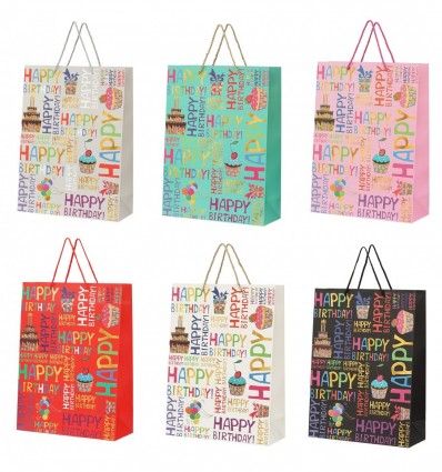 Пакет паперовий подарунковий, L:31х42х12см, тиснення фольгою BM.200025