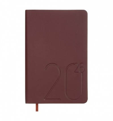 Щоденник датов. 2026 DARK MORANDI BM.2588-13, A6, темно-червоний, штуч.шкіра