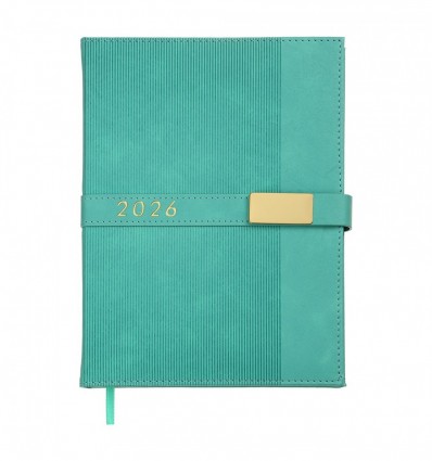 Щоденник датов. 2026 LEROY BM.21145-06, A5, бірюзовий, штуч.шкіра