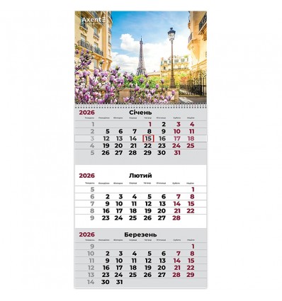 Календарь настенный квартальный 8801-26-3-A, 2026 г.,1 пр. Romantic 3