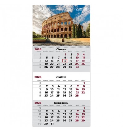 Календарь настенный квартальный 8801-26-10-A, 2026 г.,1 пр. Architecture 1
