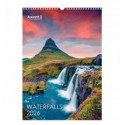 Календар настінний 8804-26-2-A, А3 2026 р., Waterfalls