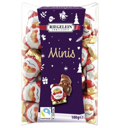 Виріб Riegelein Маленький санта фігурний з молочного шоколаду 100г