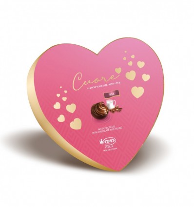 Конфеты Witors Cuore Red ассорти пралине из молочного и темного шоколада с кремовой начинкой 320г