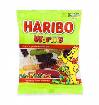 Цукерки желейні Haribo Worms неглазуровані 80г