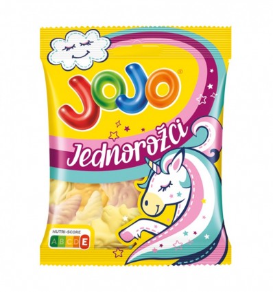 Цукерки желейні JOJO Unicorns з фруктовими смаками 80г