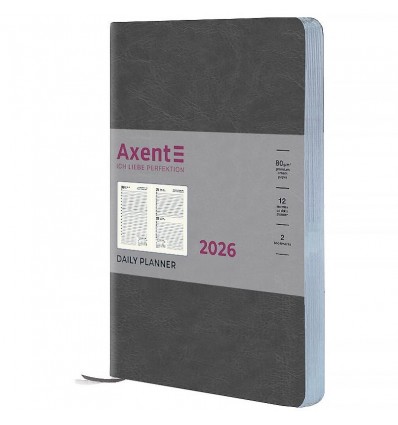 Щоденник дат. 2026 Partner City Soft 8821-26-06-A, 145х210, сірий