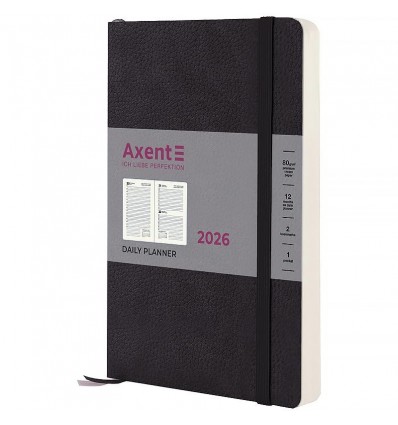 Дневник дат. 2026 Partner Soft Skin 8810-26-01-A, 145х210, черный