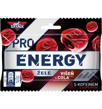 Цукерки желейні SFINX Pro energy зі смаком вишні та коли 60г