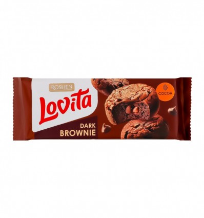 Печиво Roshen Lovita Dark brownie здобне з какао 152г