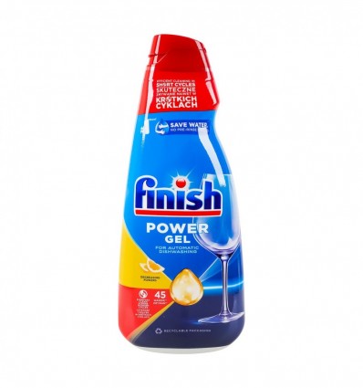 Гель для мытья посуды Finish Power Gel Лимон 0.9л